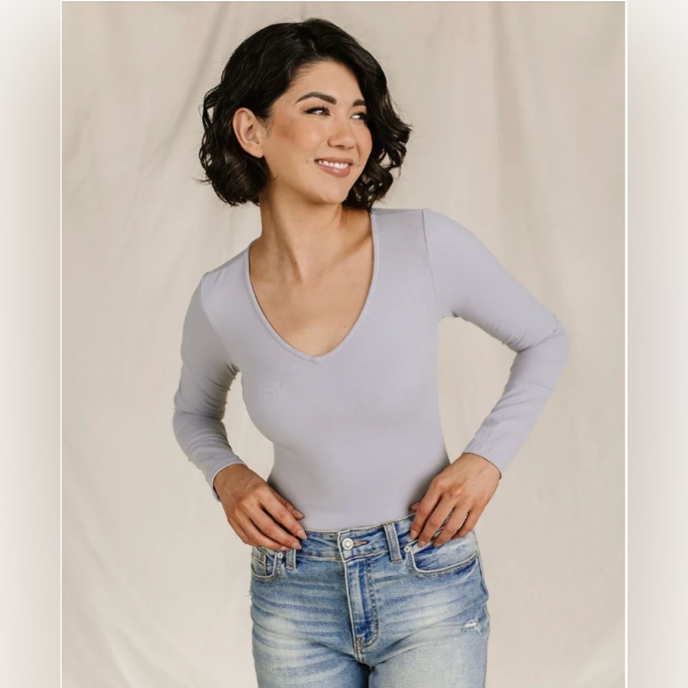 AMPERSAND AVENUE LONG SLEEVED BODYSUIT - GREY